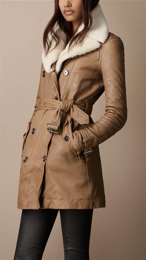 burberry coat women leather sleeves|classic Burberry jacket.